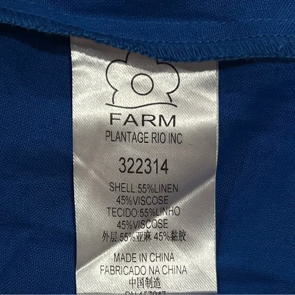 FINAL PRICE NEW NWT FARM Rio Flowerful Rio Embroidery Linen Kaftan Midi Dress - Picture 8 of 13